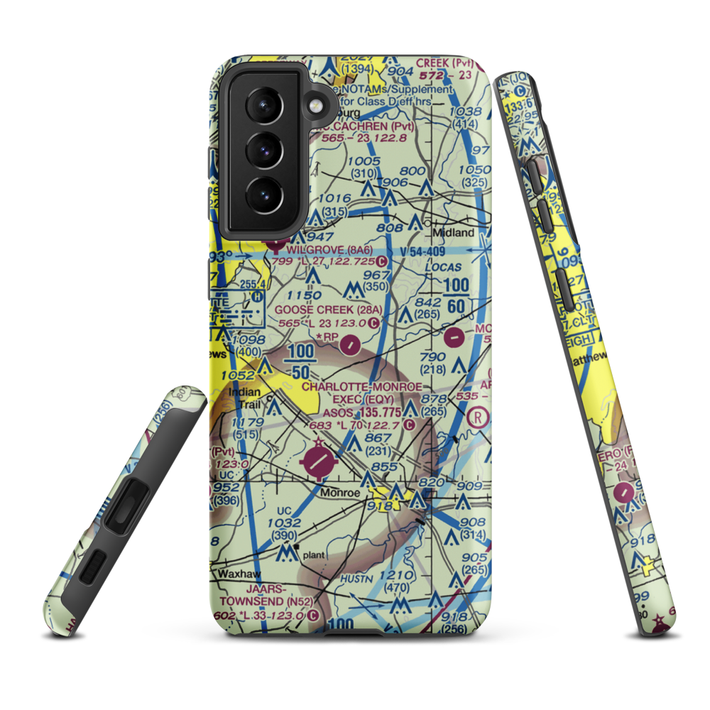 Goose Creek Airport (28A) VFR Sectional Samsung Phone Case Samsung Galaxy S21 Plus model shown