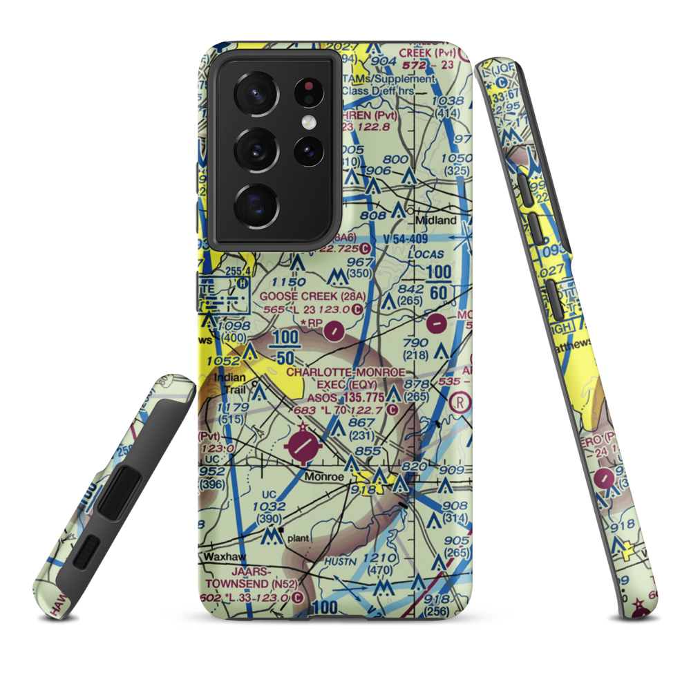 Goose Creek Airport (28A) VFR Sectional Samsung Phone Case Samsung Galaxy S21 Ultra model shown