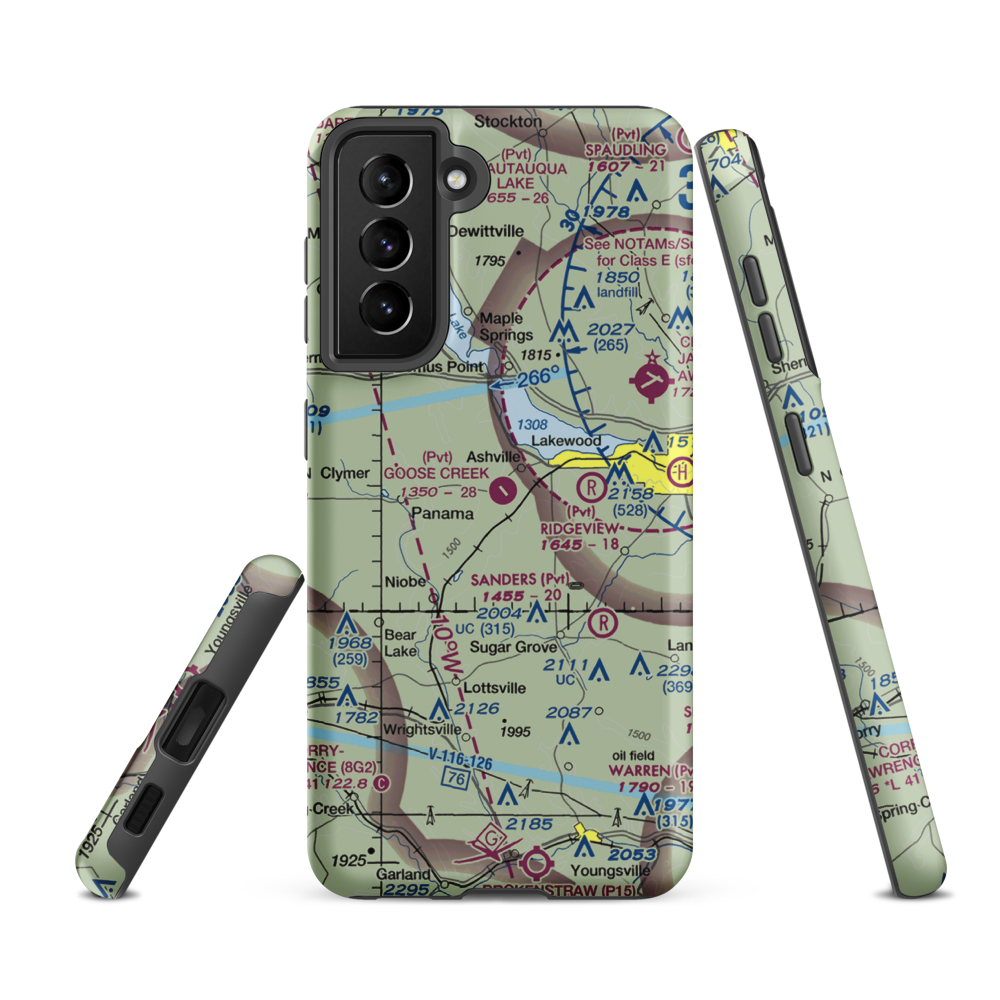 Goose Creek Airport (NY89) VFR Sectional Samsung Phone Case Samsung Galaxy S21 FE model shown