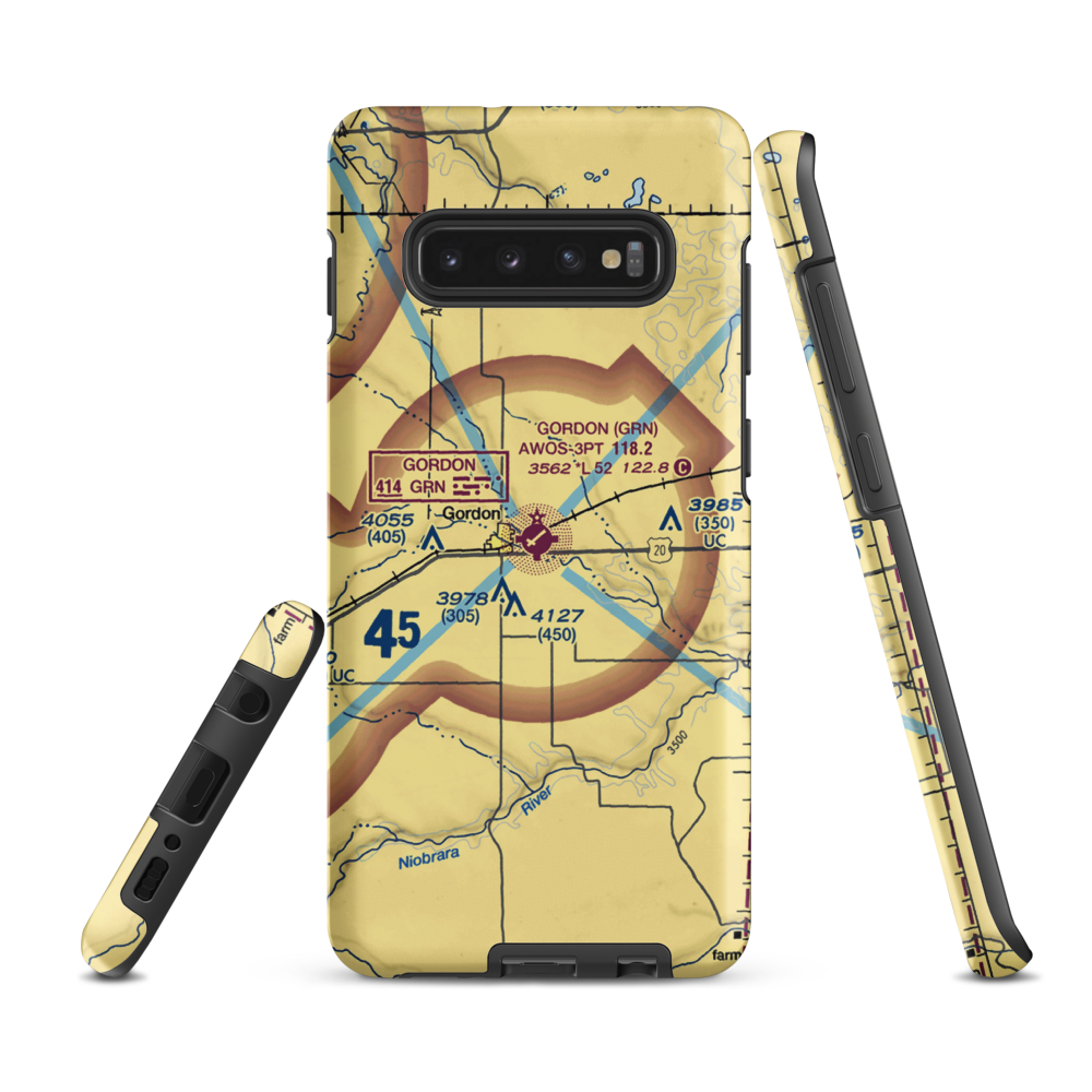 Gordon Municipal Airport (GRN) VFR Sectional Samsung Phone Case Samsung Galaxy S10 Plus model shown