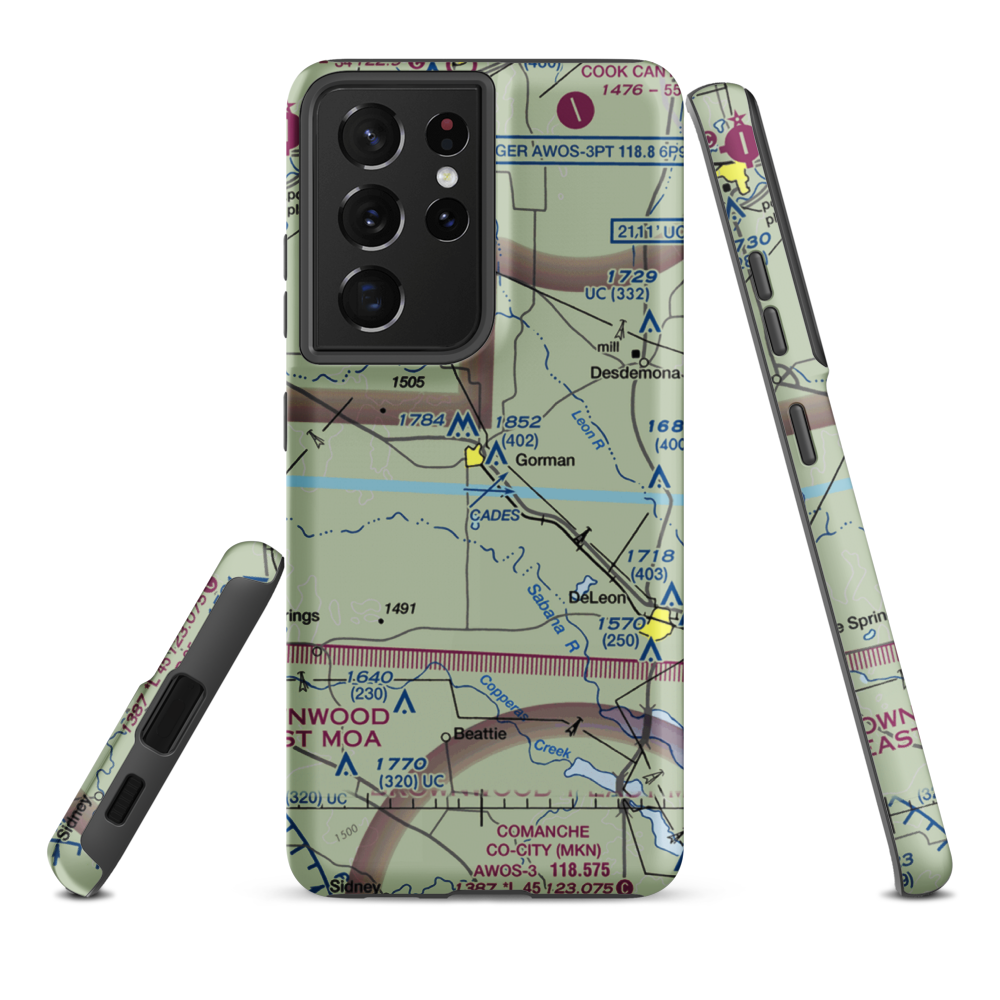 Gorman Airport (0TE6) VFR Sectional Samsung Phone Case Samsung Galaxy S21 Ultra model shown