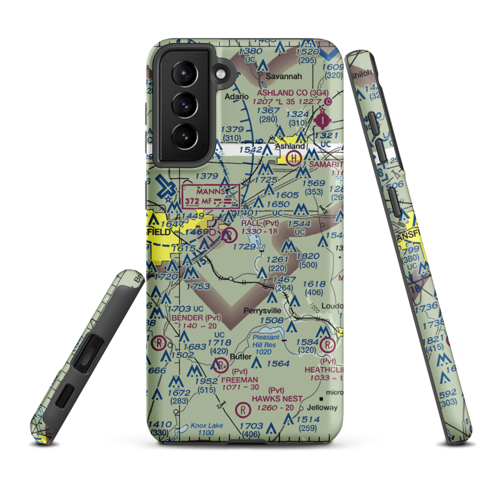 Gorman Airport (OI60) VFR Sectional Samsung Phone Case Samsung Galaxy S21 FE model shown