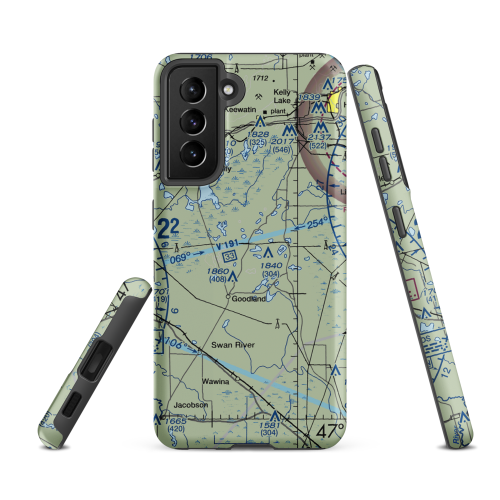 Gospel Ranch Airport (MN52) VFR Sectional Samsung Phone Case Samsung Galaxy S21 FE model shown