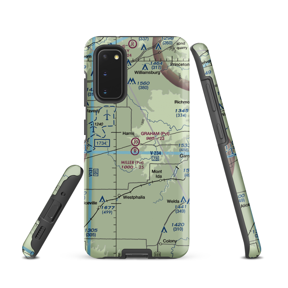 Graham Farms Airport (SN72) VFR Sectional Samsung Phone Case Samsung Galaxy S20 model shown