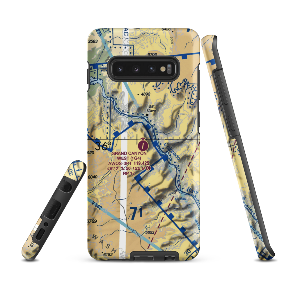Grand Canyon West Airport (1G4) VFR Sectional Samsung Phone Case Samsung Galaxy S10 Plus model shown