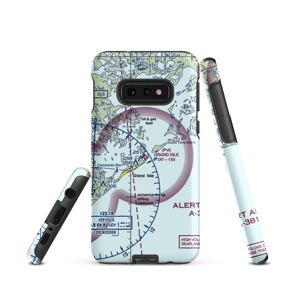 Grand Isle Seaplane Base (GNI) VFR Sectional Samsung Phone Case Samsung Galaxy S10e model shown