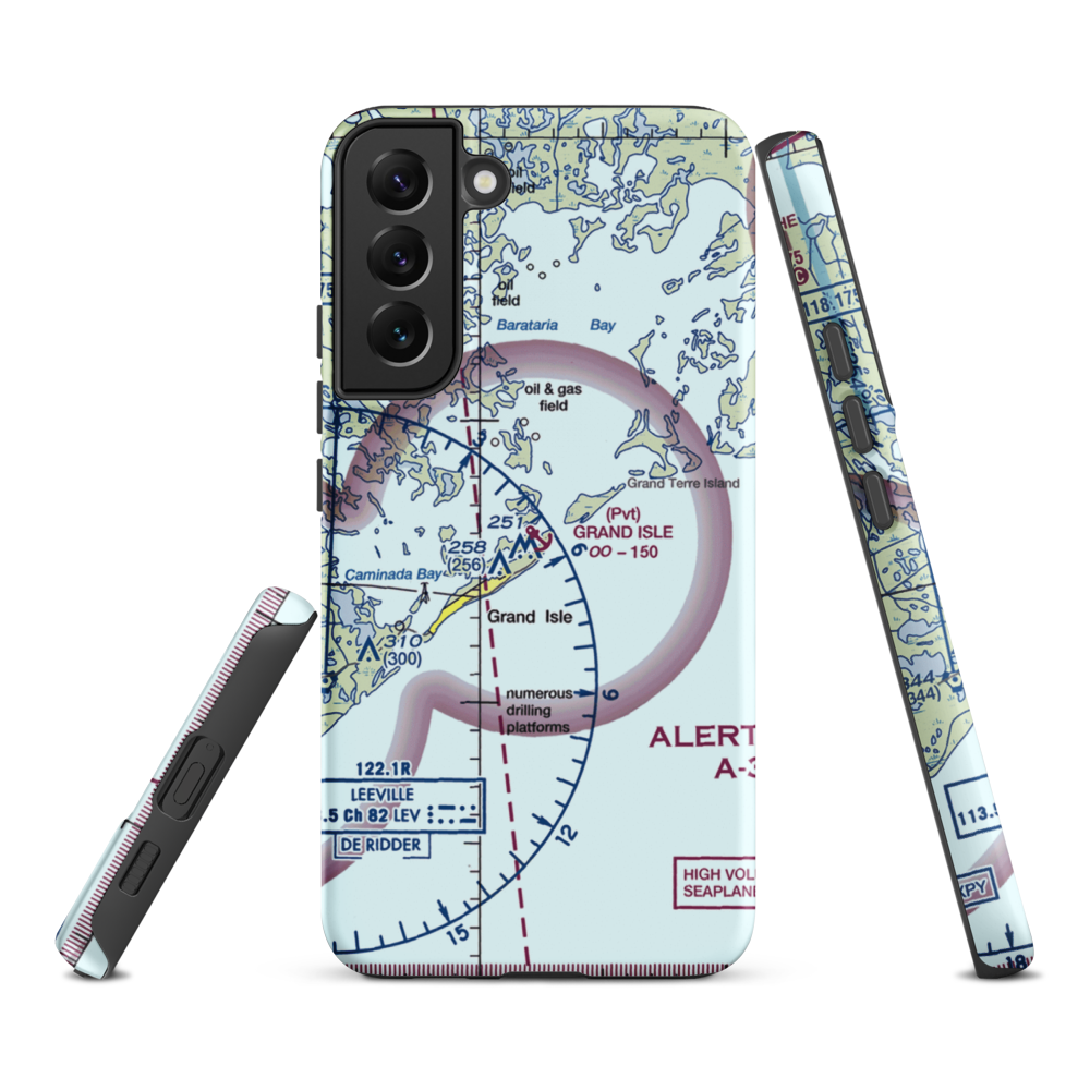 Grand Isle Seaplane Base (GNI) VFR Sectional Samsung Phone Case Samsung Galaxy S22 Plus model shown
