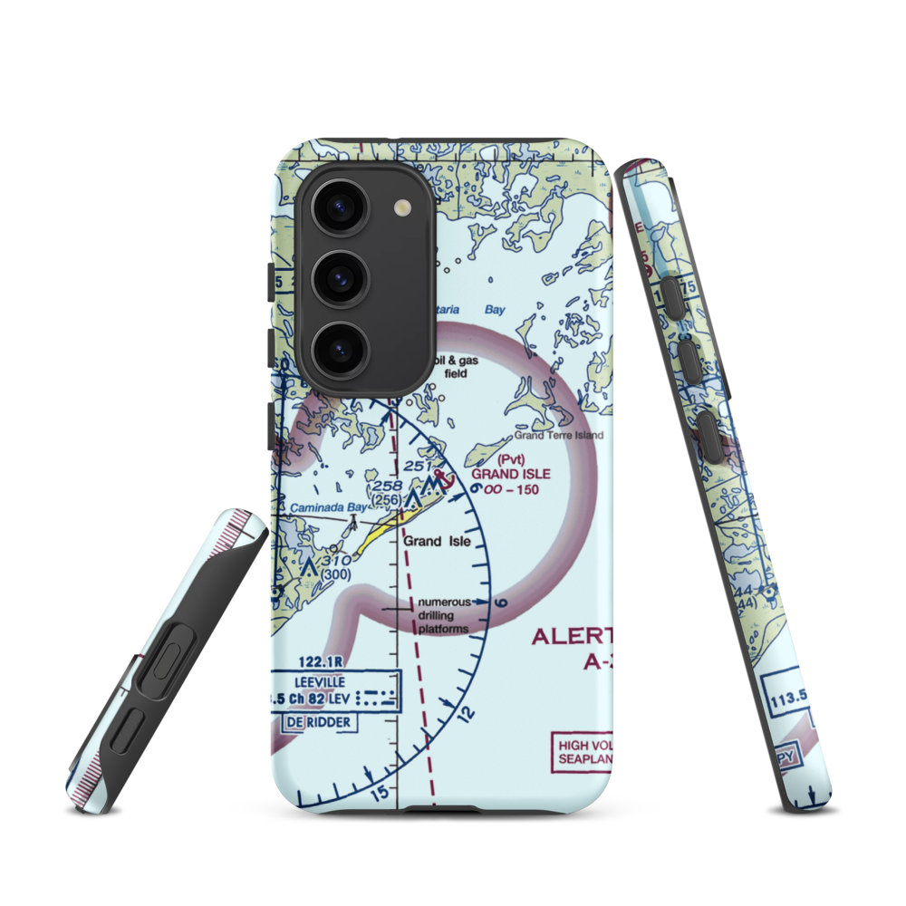 Grand Isle Seaplane Base (GNI) VFR Sectional Samsung Phone Case Samsung Galaxy S23 model shown
