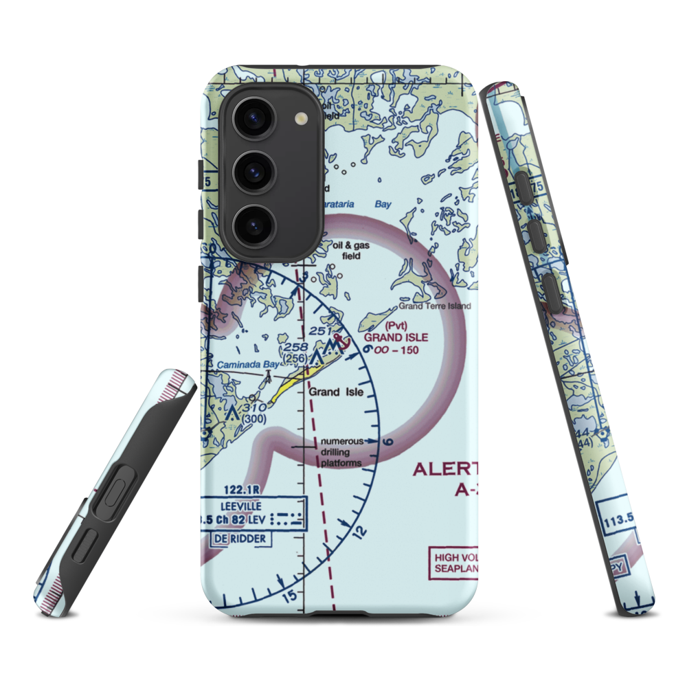 Grand Isle Seaplane Base (GNI) VFR Sectional Samsung Phone Case Samsung Galaxy S23 Plus model shown