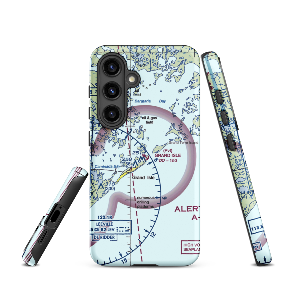 Grand Isle Seaplane Base (GNI) VFR Sectional Samsung Phone Case Samsung Galaxy S24 model shown