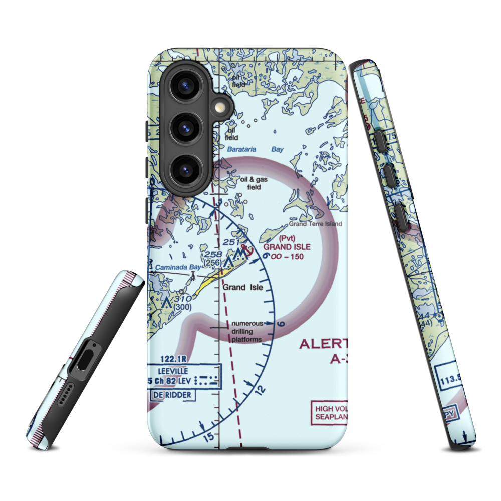Grand Isle Seaplane Base (GNI) VFR Sectional Samsung Phone Case Samsung Galaxy S24 Plus model shown