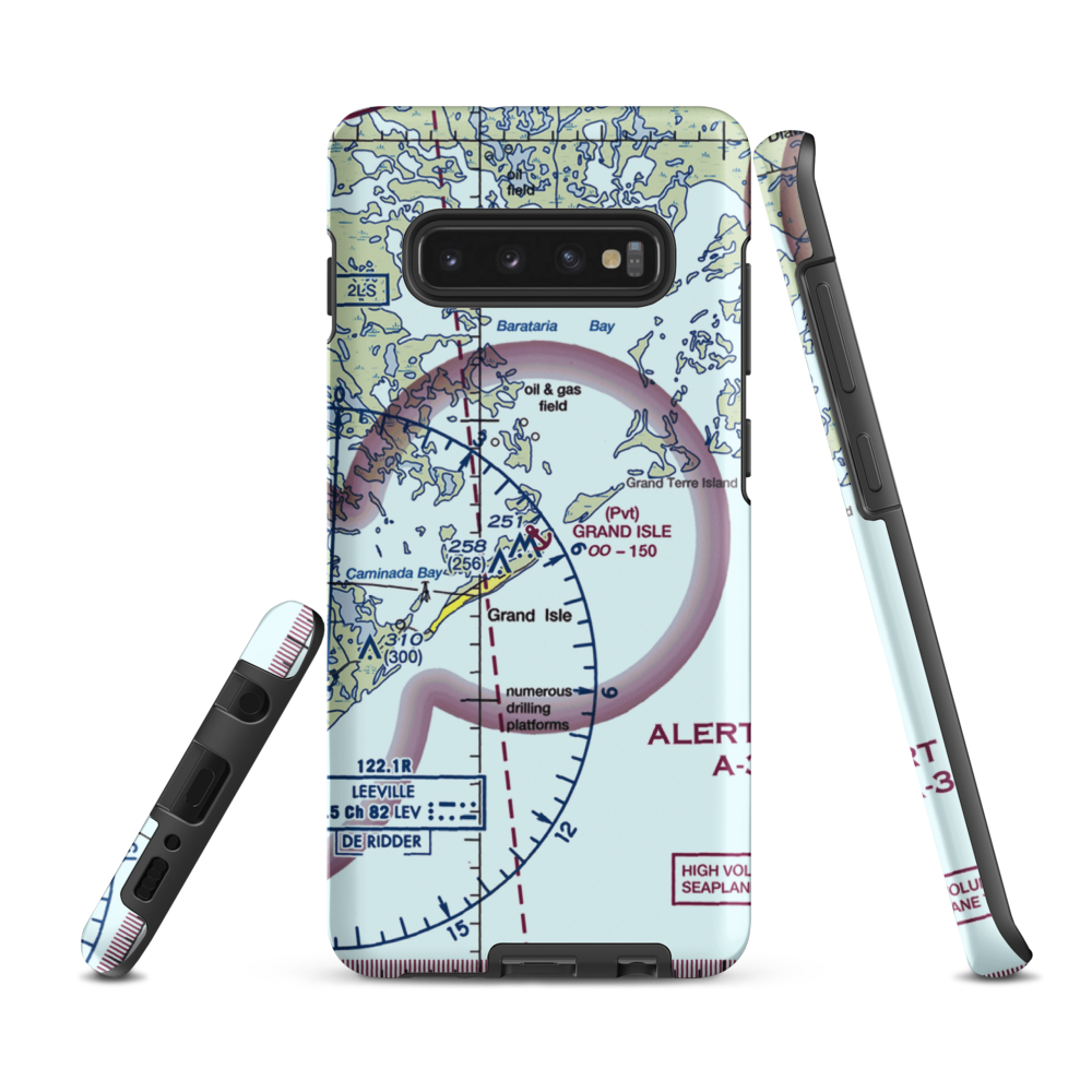 Grand Isle Seaplane Base (GNI) VFR Sectional Samsung Phone Case Samsung Galaxy S10 Plus model shown