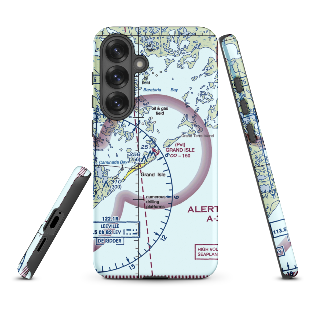 Grand Isle Seaplane Base (GNI) VFR Sectional Samsung Phone Case Samsung Galaxy S25 Plus model shown