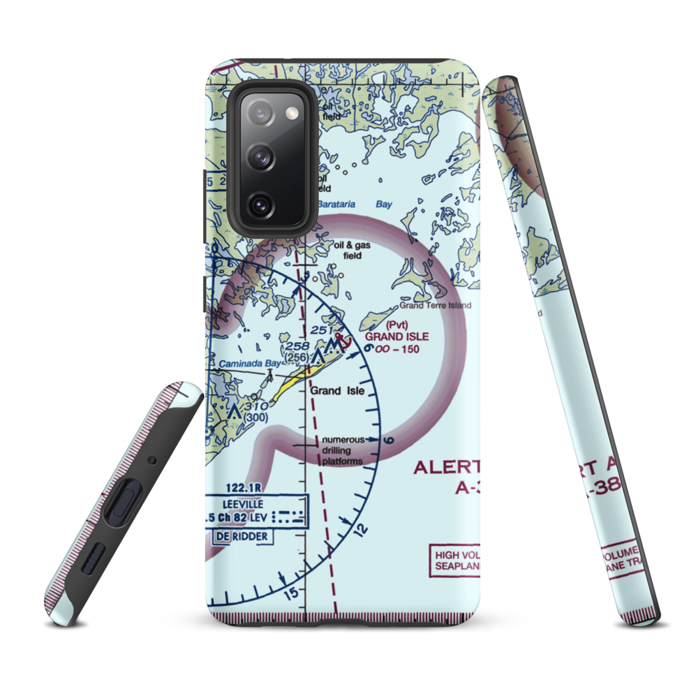 Grand Isle Seaplane Base (GNI) VFR Sectional Samsung Phone Case Samsung Galaxy S20 FE model shown