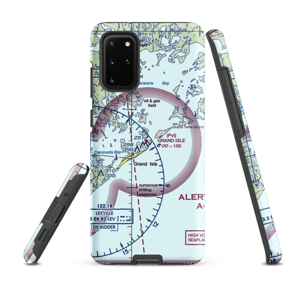 Grand Isle Seaplane Base (GNI) VFR Sectional Samsung Phone Case Samsung Galaxy S20 Plus model shown