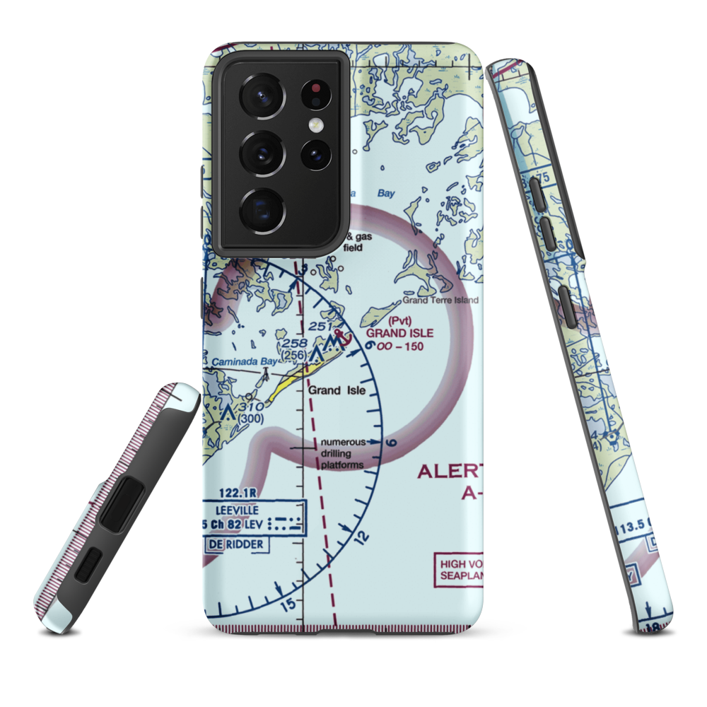 Grand Isle Seaplane Base (GNI) VFR Sectional Samsung Phone Case Samsung Galaxy S21 Ultra model shown