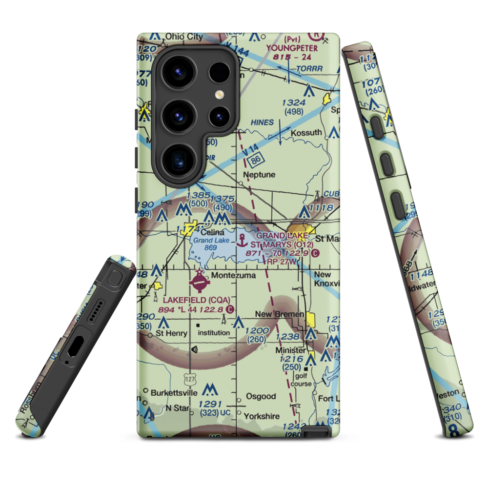 Grand Lake St Marys Seaplane Base (O12) VFR Sectional Samsung Phone Case Samsung Galaxy S24 Ultra model shown