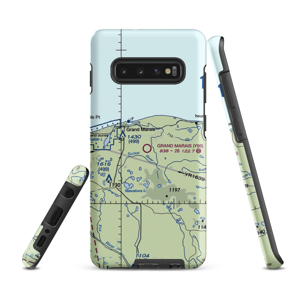 Grand Marais Airport (Y98) VFR Sectional Samsung Phone Case Samsung Galaxy S10 Plus model shown