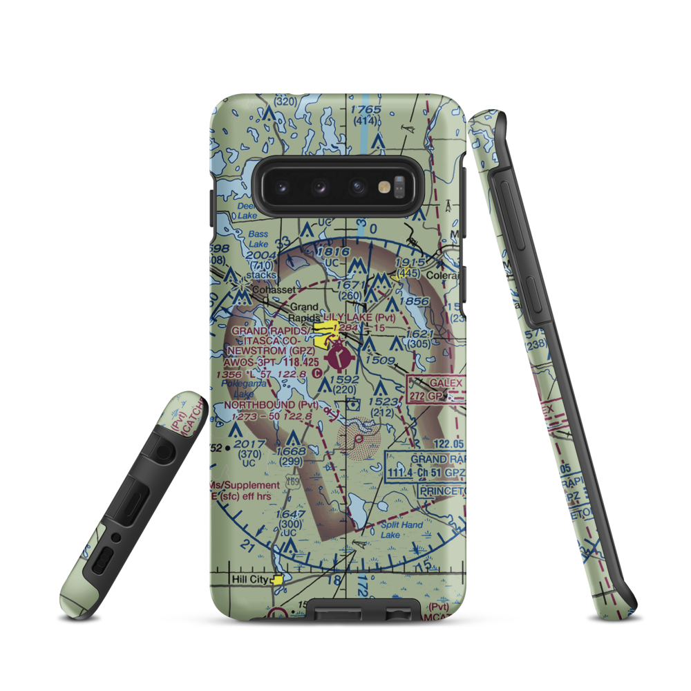Grand Rapids Itasca Co-Gordon Newstrom field (GPZ) VFR Sectional Samsung Phone Case Samsung Galaxy S10 model shown
