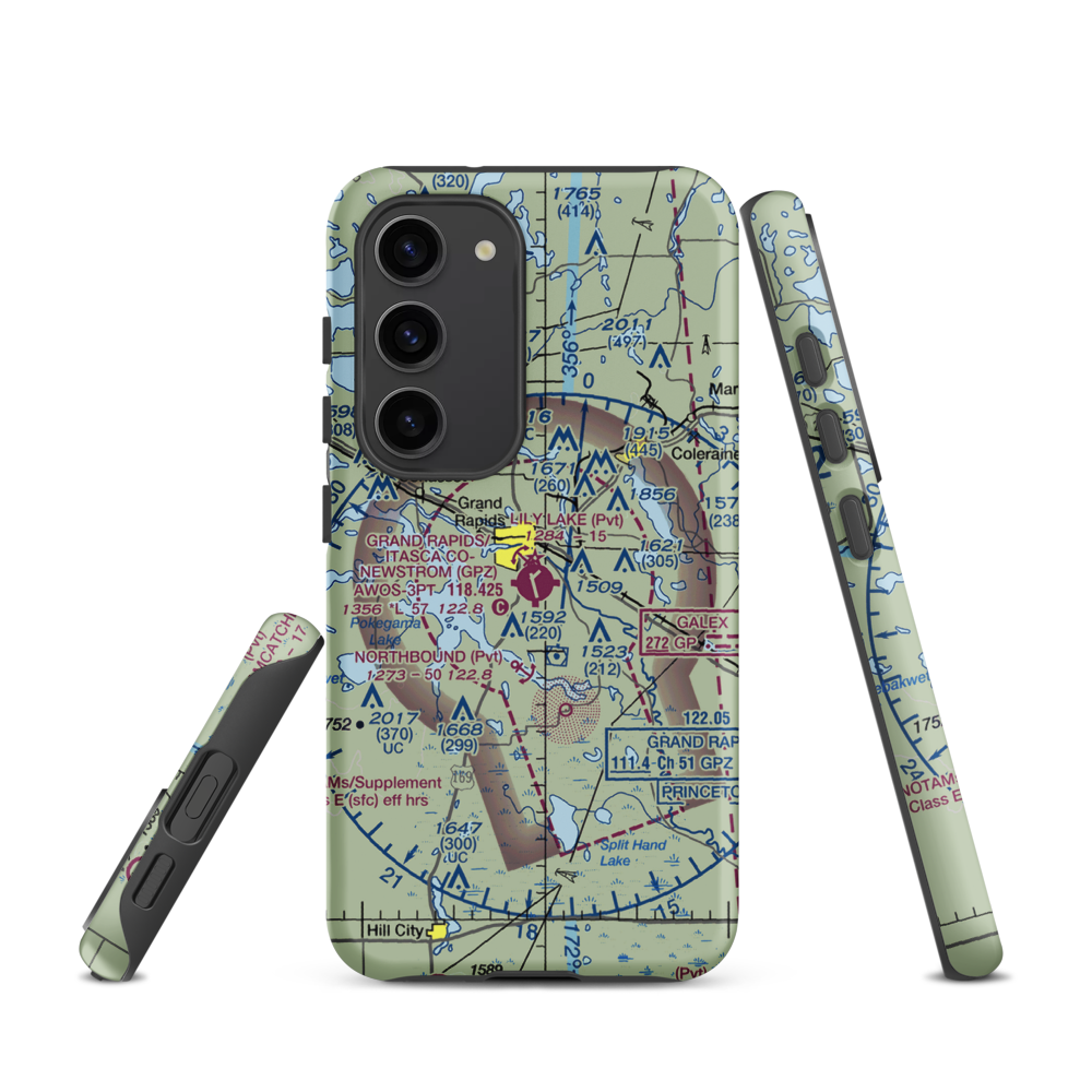 Grand Rapids Itasca Co-Gordon Newstrom field (GPZ) VFR Sectional Samsung Phone Case Samsung Galaxy S23 model shown