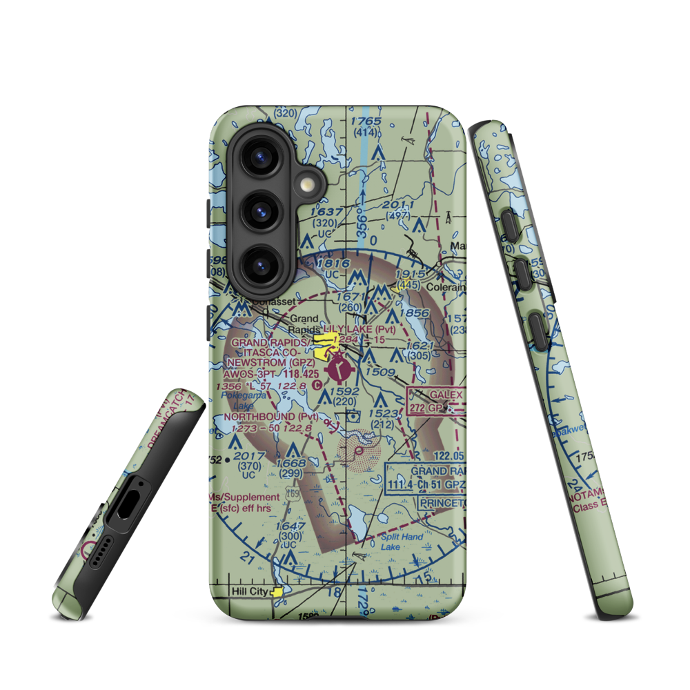 Grand Rapids Itasca Co-Gordon Newstrom field (GPZ) VFR Sectional Samsung Phone Case Samsung Galaxy S24 model shown
