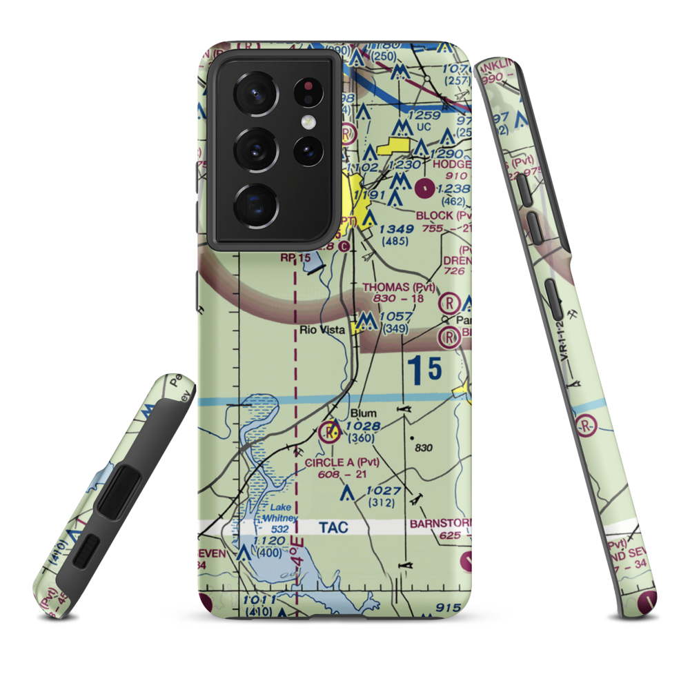 Grand Valley Lands Airport (US-0032) VFR Sectional Samsung Phone Case Samsung Galaxy S21 Ultra model shown