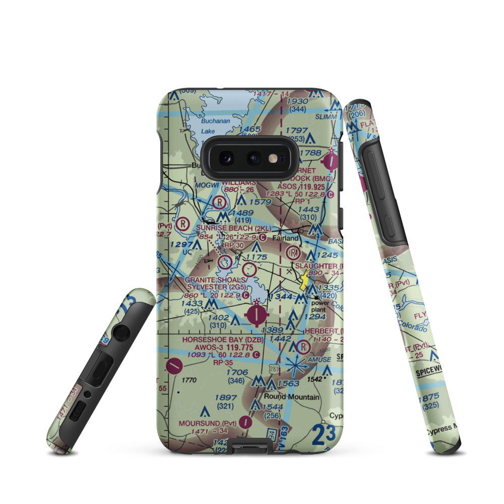 Granite Shoals/ Bob Sylvester Airpark (2G5) VFR Sectional Samsung Phone Case Samsung Galaxy S10e model shown
