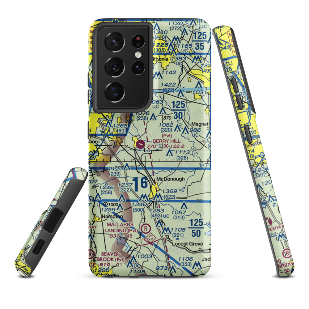Grant Airport (3GA0) VFR Sectional Samsung Phone Case Samsung Galaxy S21 Plus model shown
