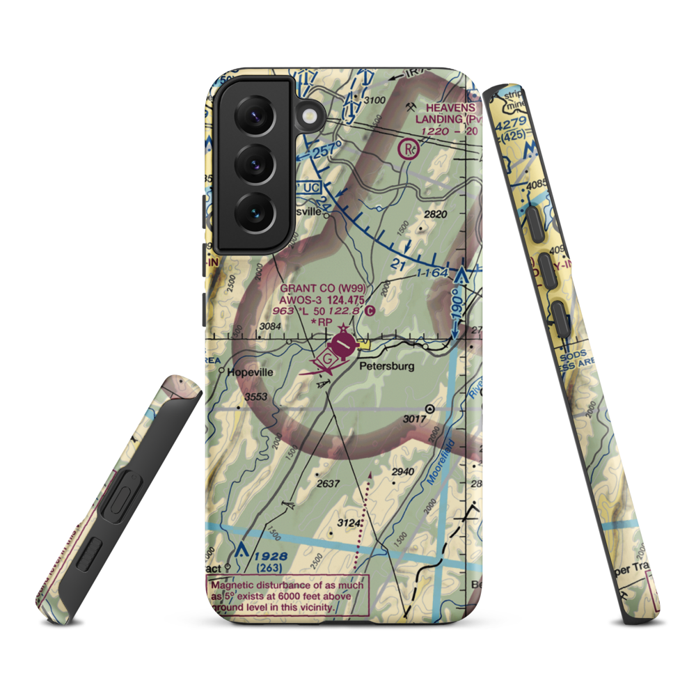 Grant County Airport (W99) VFR Sectional Samsung Phone Case Samsung Galaxy S22 Plus model shown