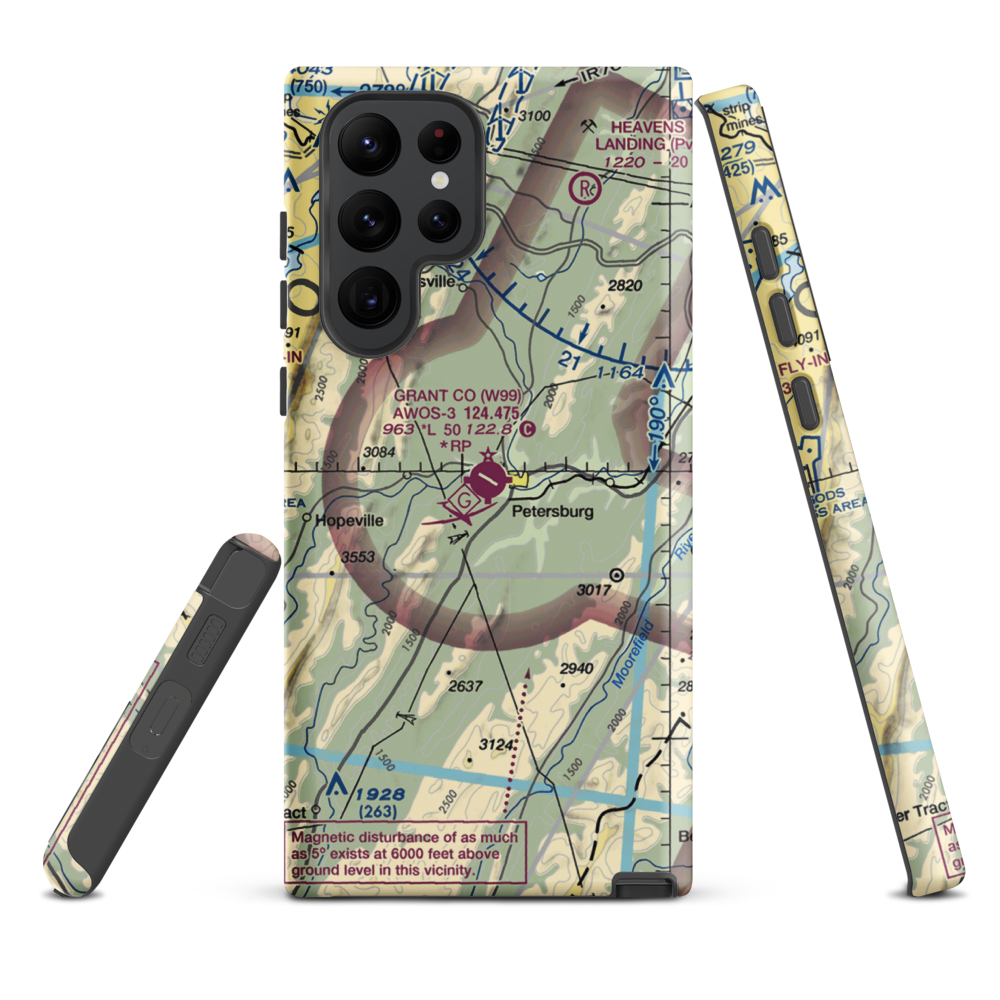 Grant County Airport (W99) VFR Sectional Samsung Phone Case Samsung Galaxy S22 Ultra model shown