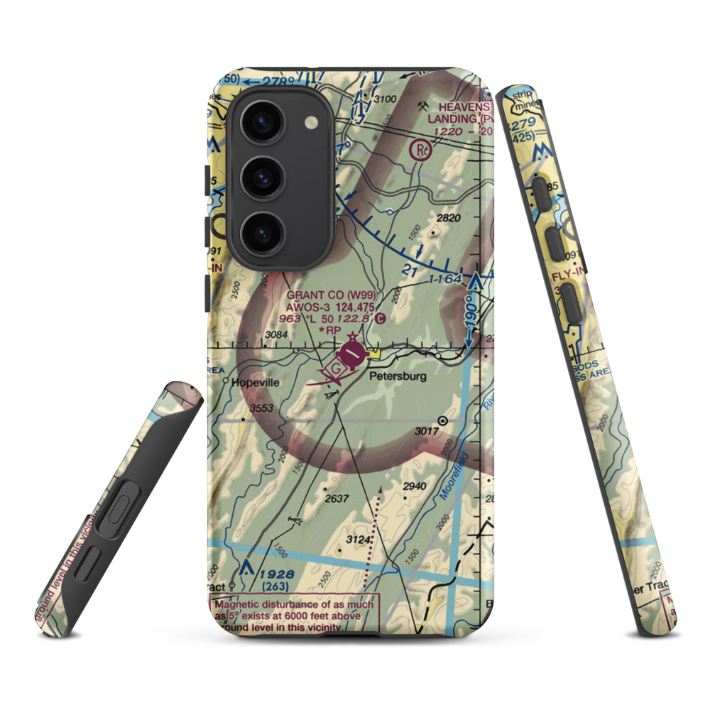 Grant County Airport (W99) VFR Sectional Samsung Phone Case Samsung Galaxy S23 Plus model shown