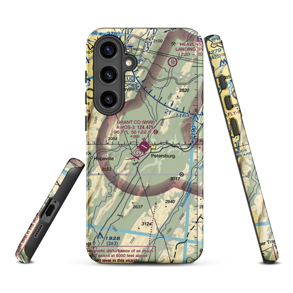 Grant County Airport (W99) VFR Sectional Samsung Phone Case Samsung Galaxy S24 Plus model shown