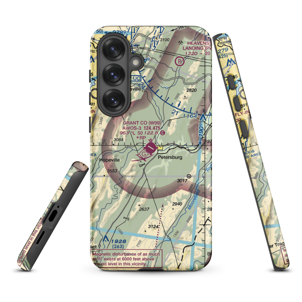 Grant County Airport (W99) VFR Sectional Samsung Phone Case Samsung Galaxy S25 Plus model shown