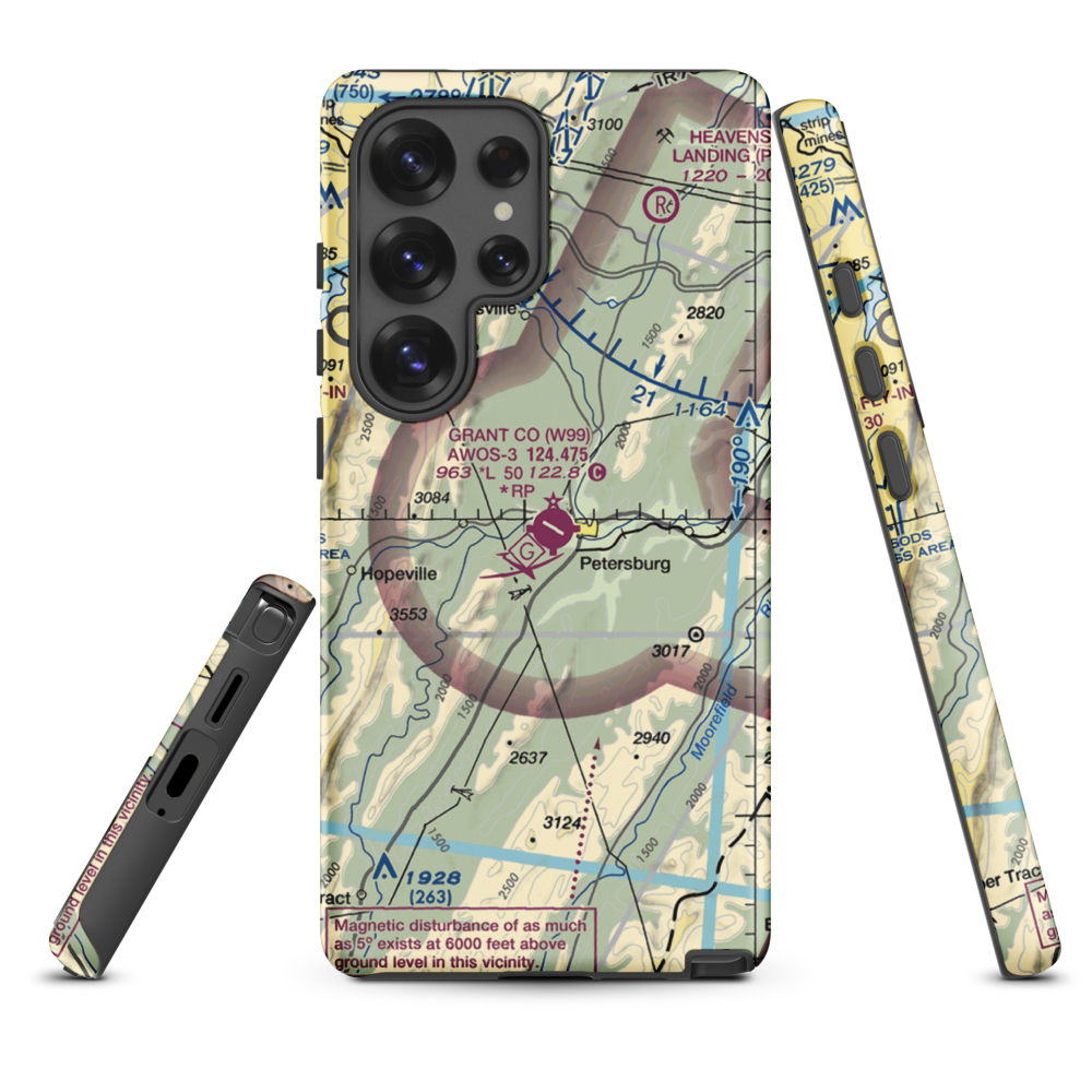 Grant County Airport (W99) VFR Sectional Samsung Phone Case Samsung Galaxy S25 Ultra model shown