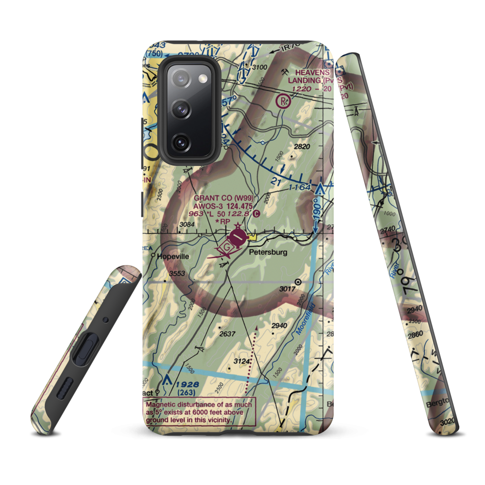 Grant County Airport (W99) VFR Sectional Samsung Phone Case Samsung Galaxy S20 FE model shown