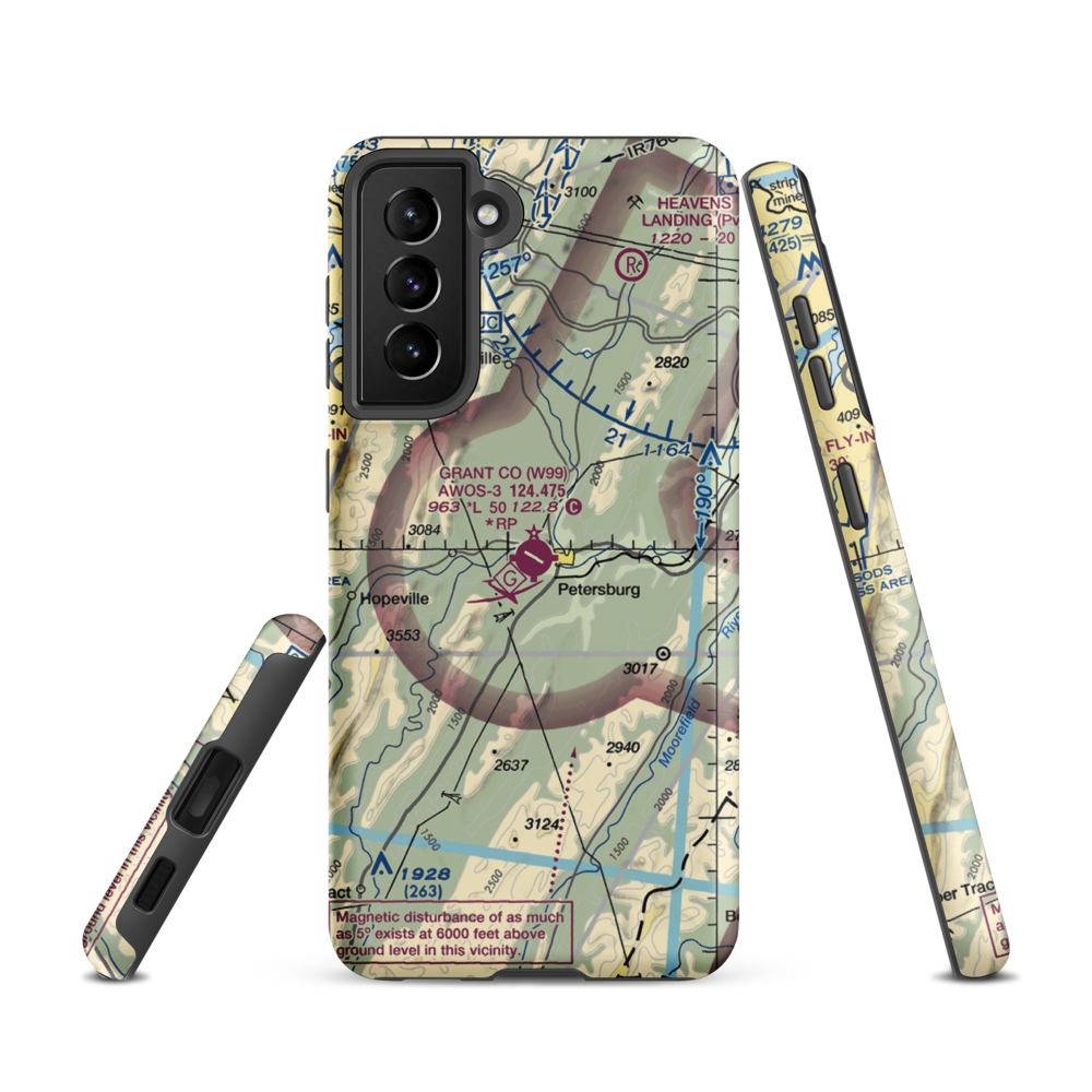 Grant County Airport (W99) VFR Sectional Samsung Phone Case Samsung Galaxy S21 model shown