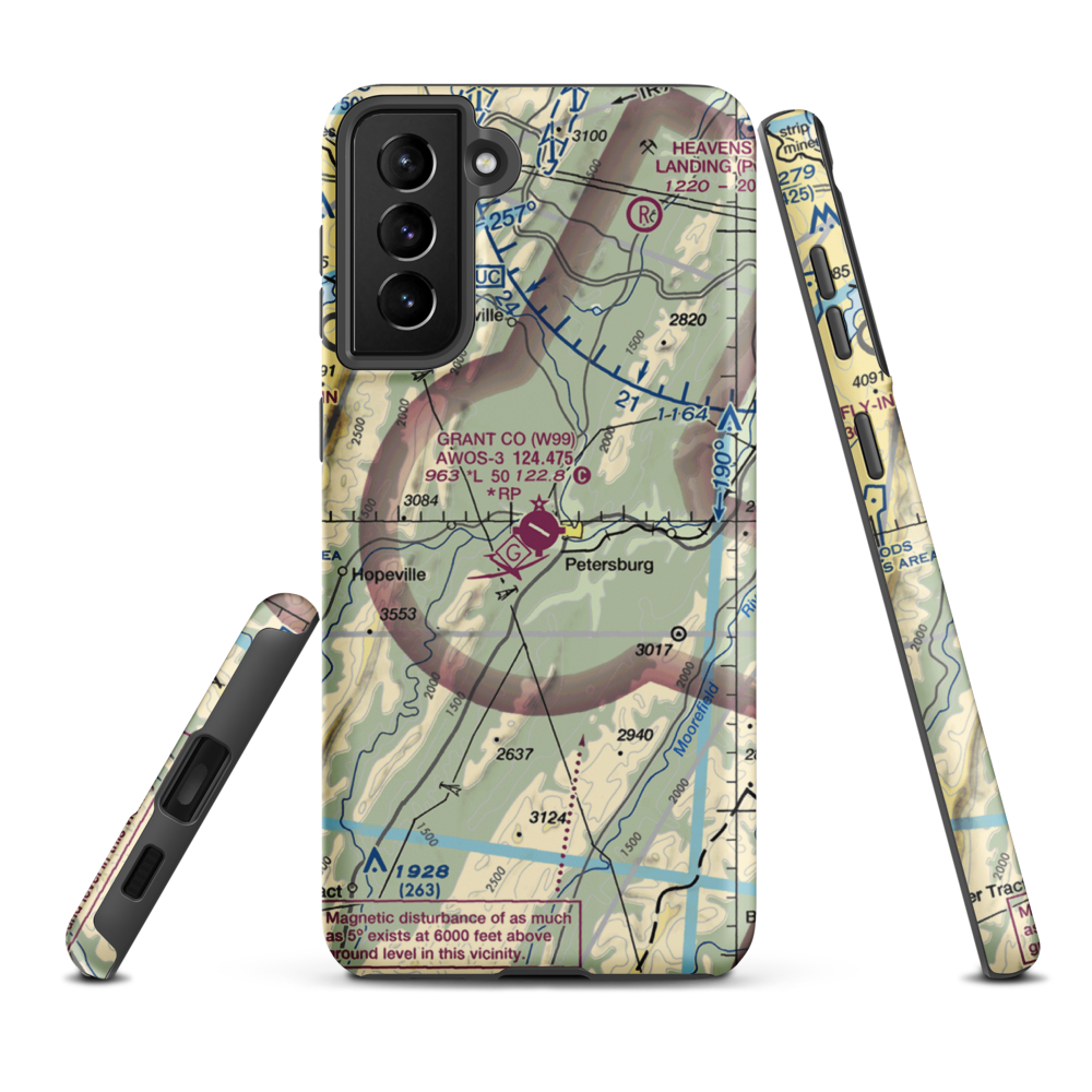 Grant County Airport (W99) VFR Sectional Samsung Phone Case Samsung Galaxy S21 FE model shown