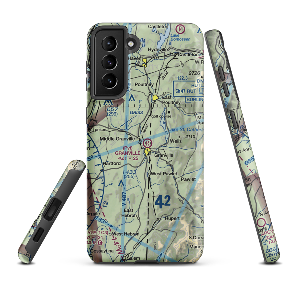 Granville Airport (B01) VFR Sectional Samsung Phone Case Samsung Galaxy S21 Plus model shown