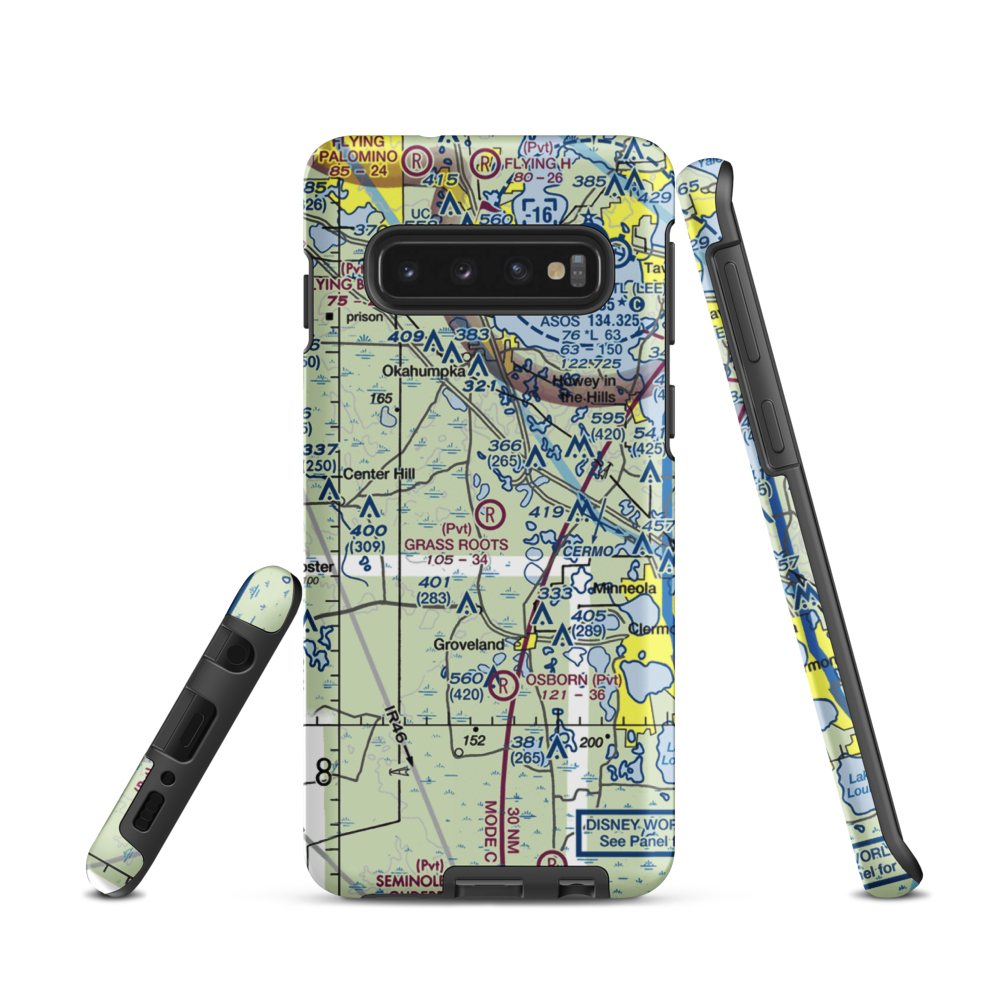 Grass Roots Airpark (06FD) VFR Sectional Samsung Phone Case Samsung Galaxy S10 model shown