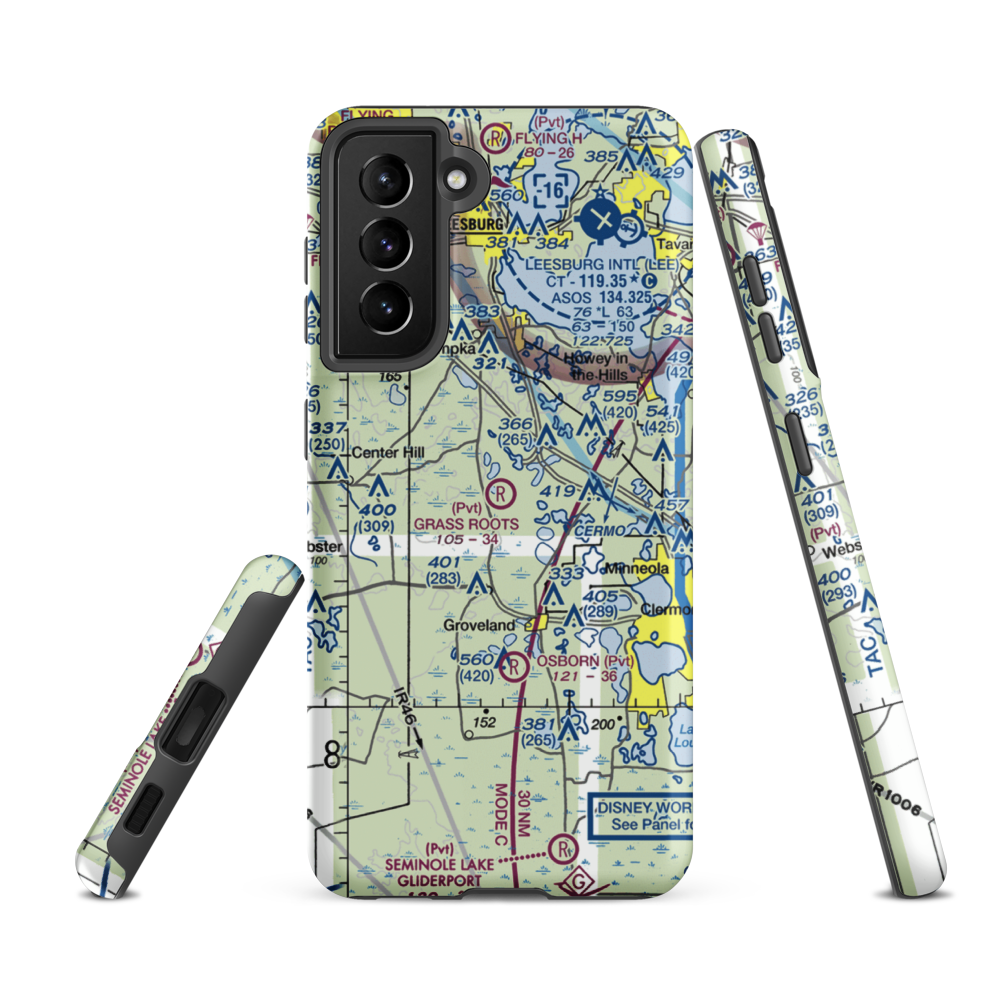 Grass Roots Airpark (06FD) VFR Sectional Samsung Phone Case Samsung Galaxy S21 FE model shown
