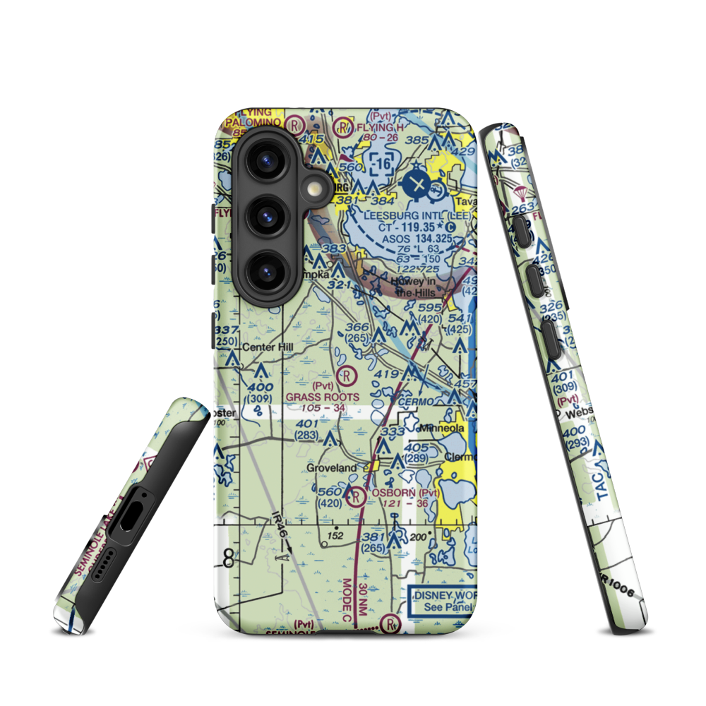 Grass Roots Airpark (06FD) VFR Sectional Samsung Phone Case Samsung Galaxy S24 model shown