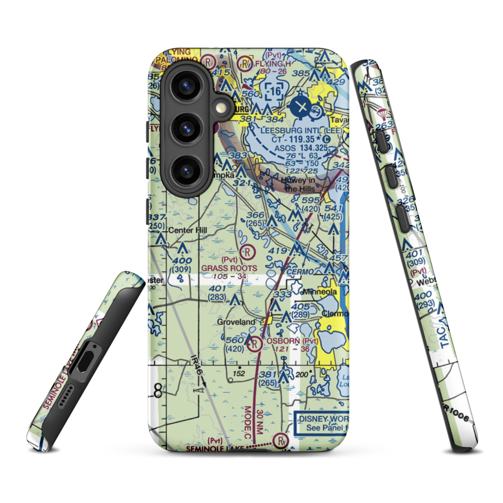 Grass Roots Airpark (06FD) VFR Sectional Samsung Phone Case Samsung Galaxy S24 Plus model shown