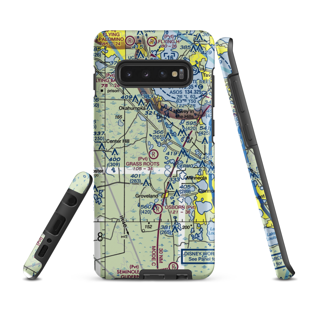 Grass Roots Airpark (06FD) VFR Sectional Samsung Phone Case Samsung Galaxy S10e model shown