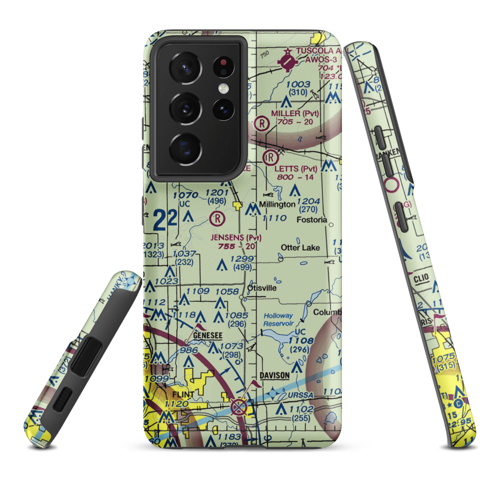 Grass Roots STOLport (9MI5) VFR Sectional Samsung Phone Case Samsung Galaxy S21 Plus model shown
