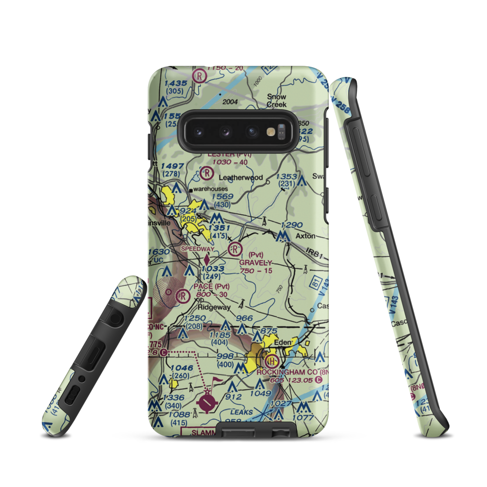 Gravely Airport (VA12) VFR Sectional Samsung Phone Case Samsung Galaxy S10 model shown