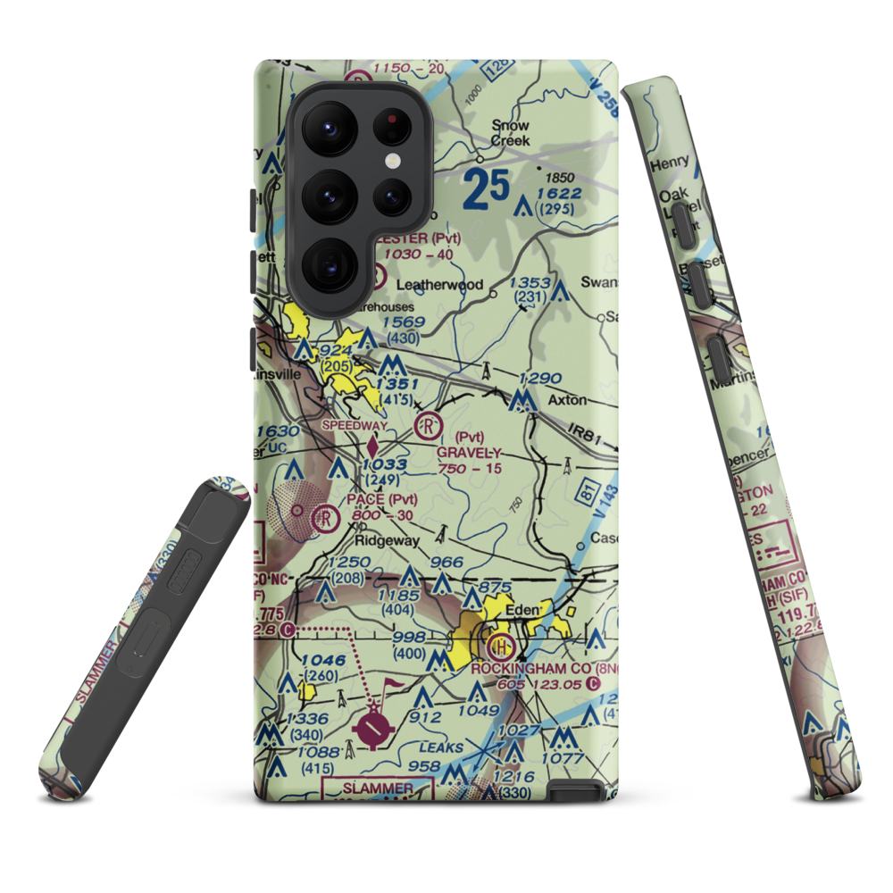 Gravely Airport (VA12) VFR Sectional Samsung Phone Case Samsung Galaxy S22 Ultra model shown