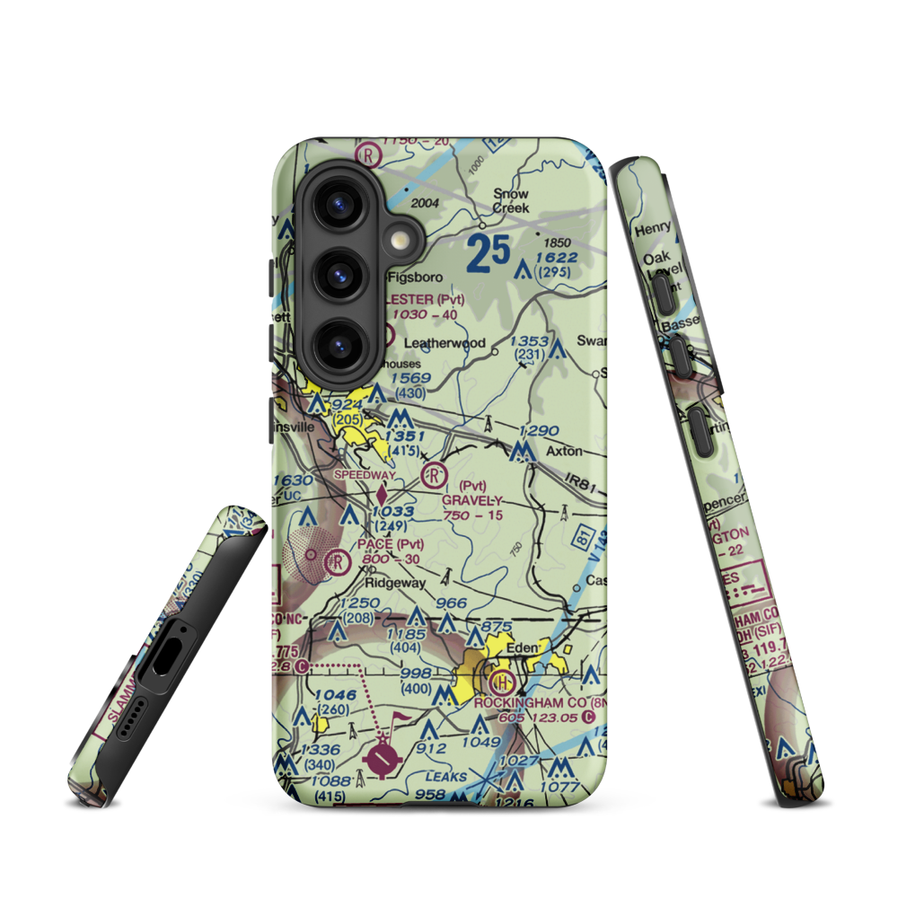 Gravely Airport (VA12) VFR Sectional Samsung Phone Case Samsung Galaxy S24 model shown