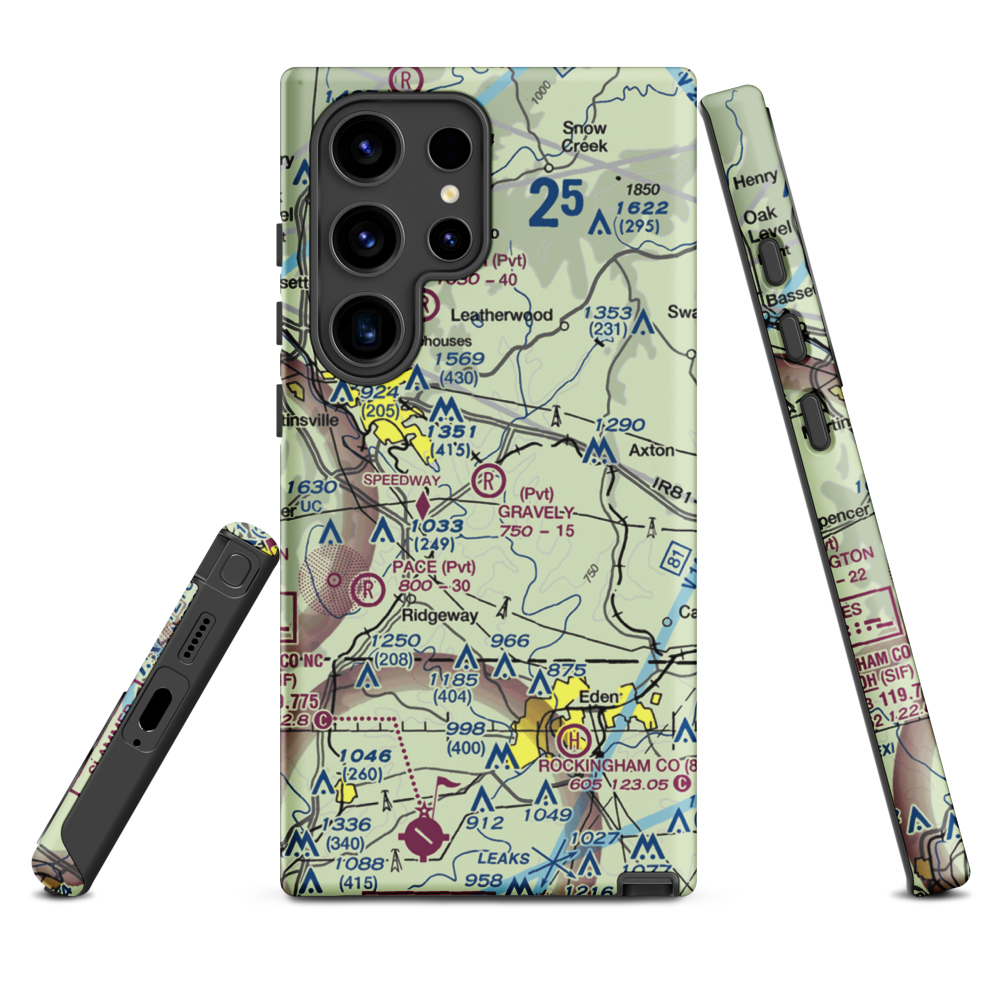 Gravely Airport (VA12) VFR Sectional Samsung Phone Case Samsung Galaxy S24 Ultra model shown