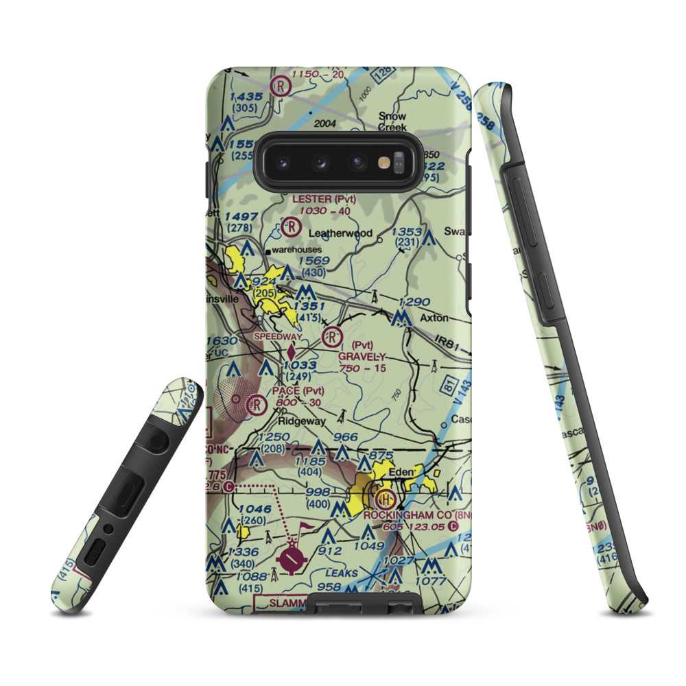 Gravely Airport (VA12) VFR Sectional Samsung Phone Case Samsung Galaxy S10e model shown