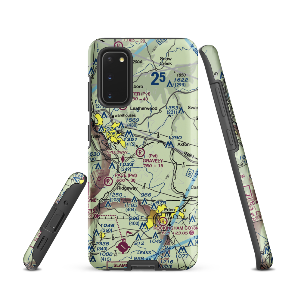 Gravely Airport (VA12) VFR Sectional Samsung Phone Case Samsung Galaxy S20 model shown